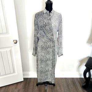 RAG & BONE SILK KAREN WRAP DRESS! WOMENS 2 black/ gray Like new condition